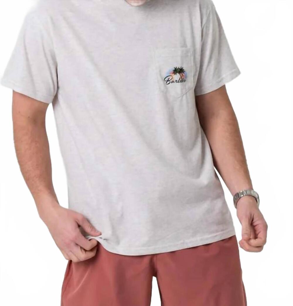 NEW BURLEBO sunset beach tee in heather oatmeal